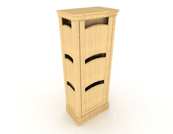 Gelbe Holz-Spind 3D-Modell
