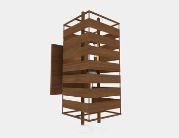 hölzerne heim wall lamp 3d - modell