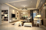 Stilvolle Luxus-Wohnzimmer 3D-Modell