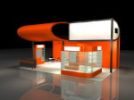 Orange kreative Halle 3D-Modell