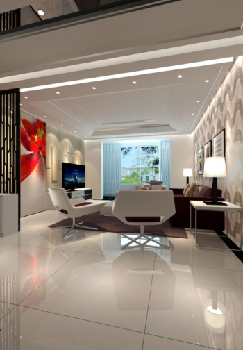 Moderne Wohnzimmer 3D-Modell