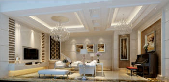 Elegant und stilvolles Wohnzimmer 3D-Modell-Design Material
