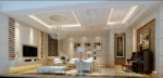 Elegant und stilvolles Wohnzimmer 3D-Modell-Design Material