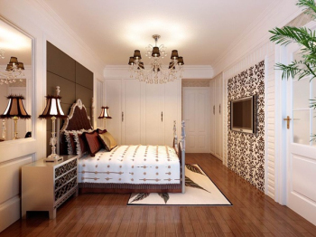 Europäische und amerikanische moderne Schlafzimmer 3D-Modell-Renderings