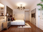 Europäische und amerikanische moderne Schlafzimmer 3D-Modell-Renderings