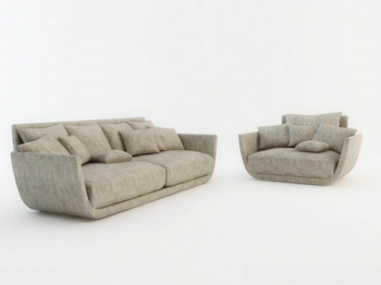 Moderne graue Stoff Sofa 3D-Modell
