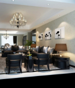 Stilvolle Wohnzimmer Design 3D-Modell
