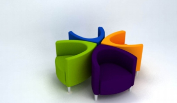 Bunte Einzel-Sofa 3D-Modell