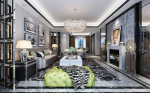Grau Modern Wohnzimmer 3D-Modell