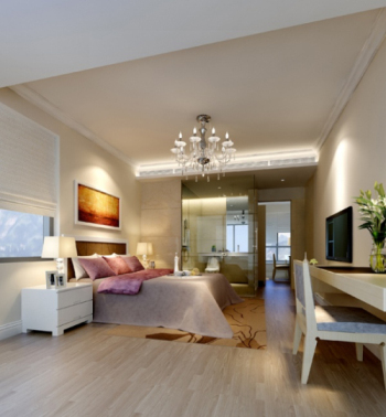 3D-Modell moderne Suite Schlafzimmer ein Bad