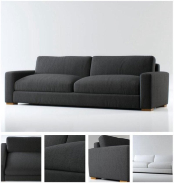 Schwarze und graue Sofa 3D-Modell