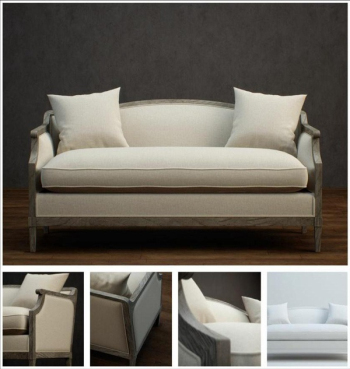 Komfortable beige Sofa 3D-Modell