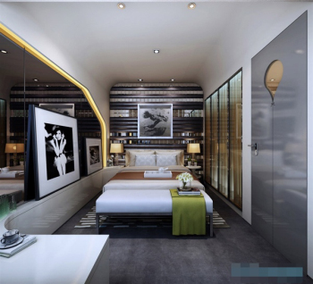 Nach kreative Dekoration moderne Schlafzimmer 3D-Modell