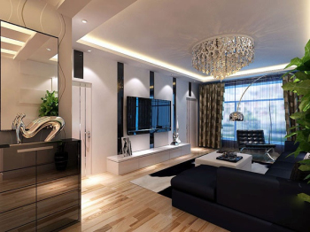 Style schwarz und weiß Wohnzimmer 3D-Modell