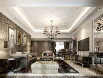 Luxus reich verzierten Wohnzimmer 3D-Modell