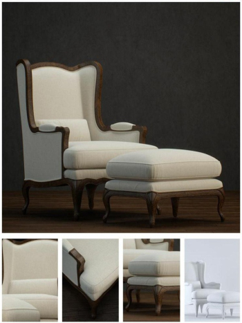 Weiße Sessel 3D-Modell