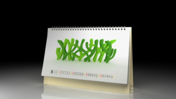 Grnes Muster einfach Schreibtisch-Kalender 3D-Modell
