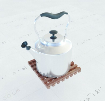 Heart-shaped Edelstahlkessel bewegliches 3D-Modell