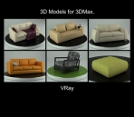 3D-Modell eines modernen Sofa-Sets