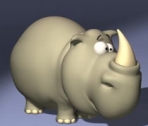 Cartoon Rhino 3D-Modell